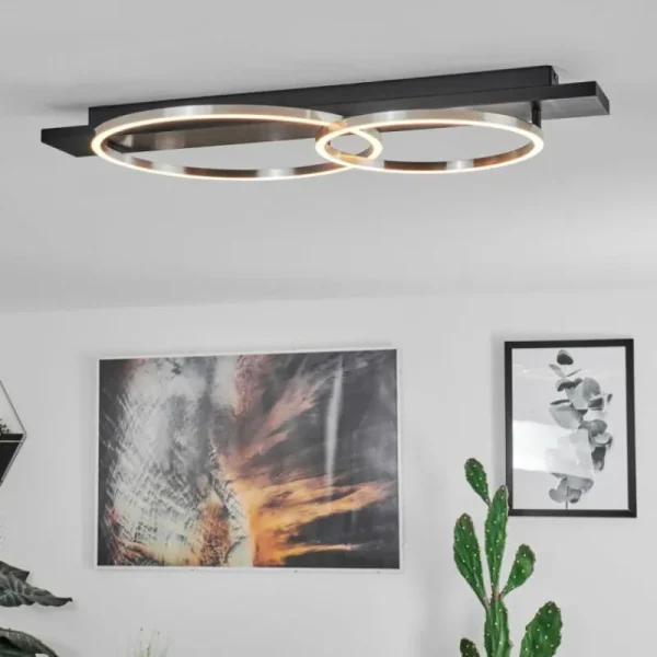 hofstein Plafonnier Pompu LED Noir, 2 lumières* Lampes Modernes