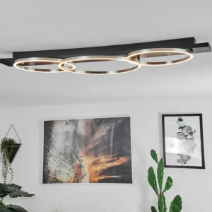 hofstein Plafonnier Pompu LED Noir, 3 lumières* Lampes Modernes