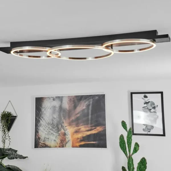 hofstein Plafonnier Pompu LED Noir, 3 lumières* Lampes Modernes