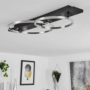 hofstein Plafonnier Pompu LED Noir, 2 lumières* Lampes Modernes