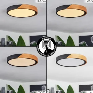 hofstein Plafonnier Pontchardon LED Brun, Noir, 1 lumière* Lampes Modernes