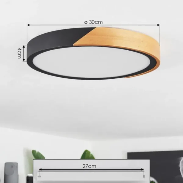 hofstein Plafonnier Pontchardon LED Brun, Noir, 1 lumière* Lampes Modernes
