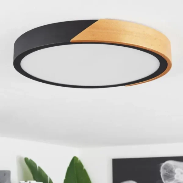 hofstein Plafonnier Pontchardon LED Brun, Noir, 1 lumière* Lampes Modernes