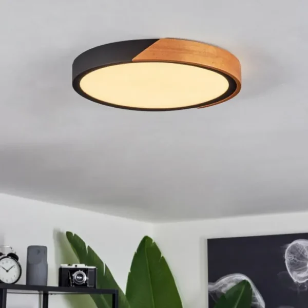 hofstein Plafonnier Pontchardon LED Brun, Noir, 1 lumière* Lampes Modernes