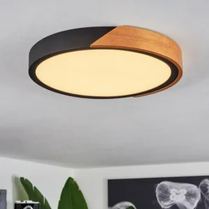 hofstein Plafonnier Pontchardon LED Brun, Noir, 1 lumière* Lampes Modernes