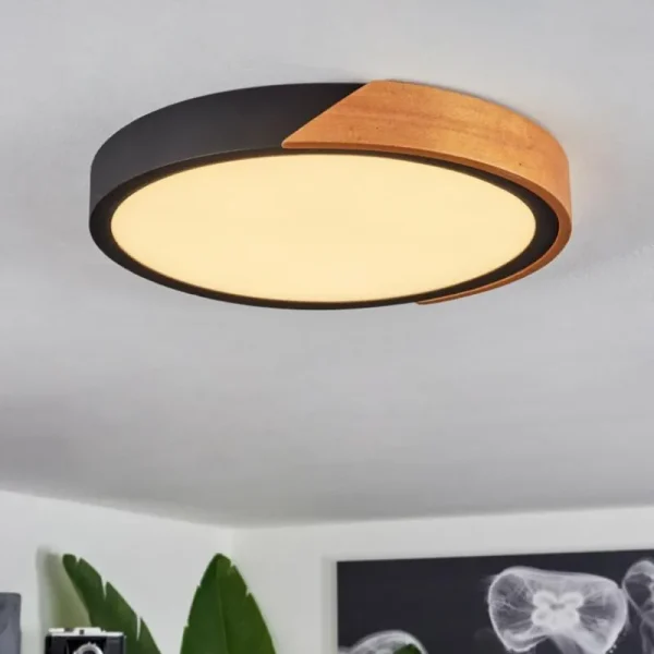 hofstein Plafonnier Pontchardon LED Brun, Noir, 1 lumière* Lampes Modernes