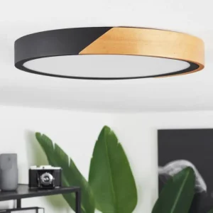 hofstein Plafonnier Pontchardon LED Brun, Noir, 1 lumière* Lampes Modernes