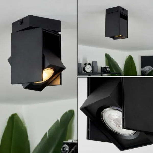 hofstein Plafonnier Prassinet Noir, 1 lumière* Lampes Modernes