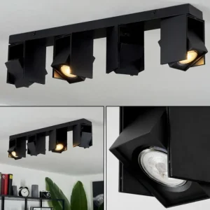 hofstein Plafonnier Prassinet Noir, 4 lumières* Lampes Modernes