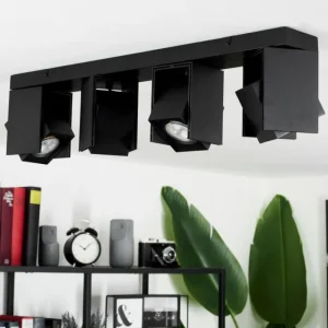 hofstein Plafonnier Prassinet Noir, 4 lumières* Lampes Modernes