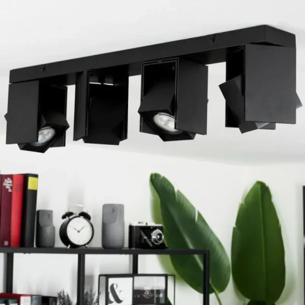 hofstein Plafonnier Prassinet Noir, 4 lumières* Lampes Modernes
