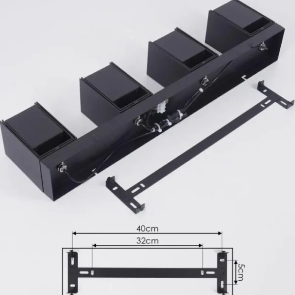 hofstein Plafonnier Prassinet Noir, 4 lumières* Lampes Modernes