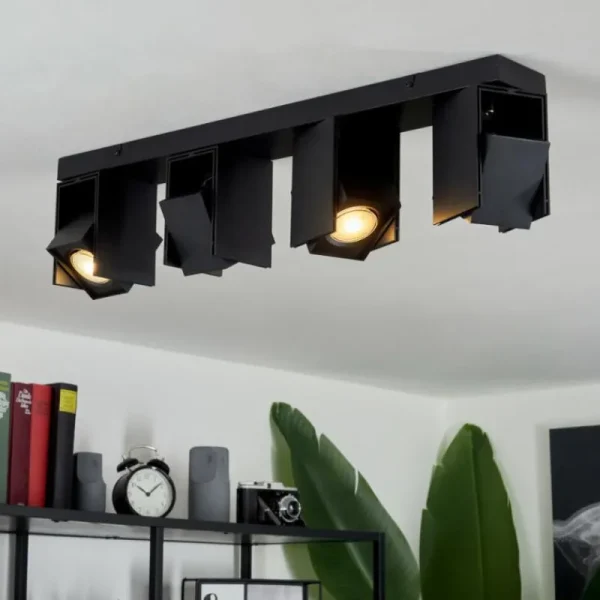 hofstein Plafonnier Prassinet Noir, 4 lumières* Lampes Modernes
