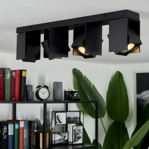hofstein Plafonnier Prassinet Noir, 4 lumières* Lampes Modernes