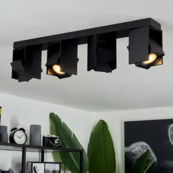 hofstein Plafonnier Prassinet Noir, 4 lumières* Lampes Modernes