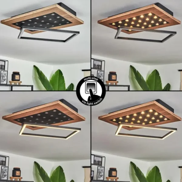 hofstein Plafonnier Ramilos LED Écru, Noir, 1 lumière* Lampes Modernes