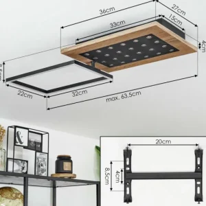 hofstein Plafonnier Ramilos LED Écru, Noir, 1 lumière* Lampes Modernes