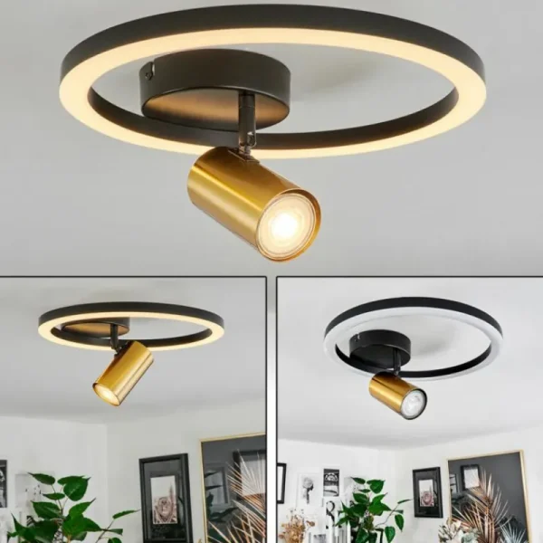 hofstein Plafonnier Reboleiro LED Noir, 2 lumières* Lampes Modernes