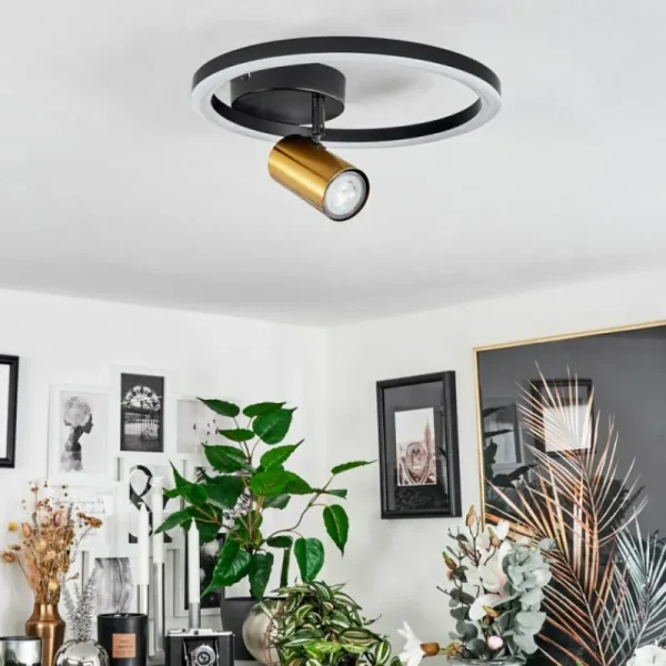 hofstein Plafonnier Reboleiro LED Noir, 2 lumières* Lampes Modernes
