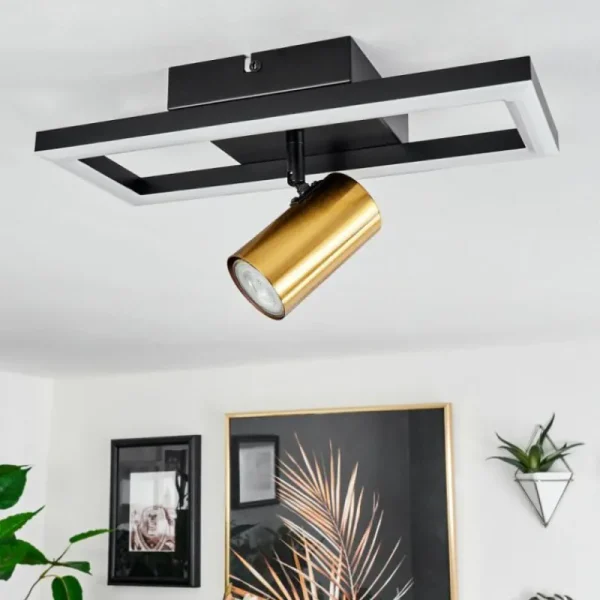 hofstein Plafonnier Reboleiro LED Noir, 2 lumières* Lampes Modernes