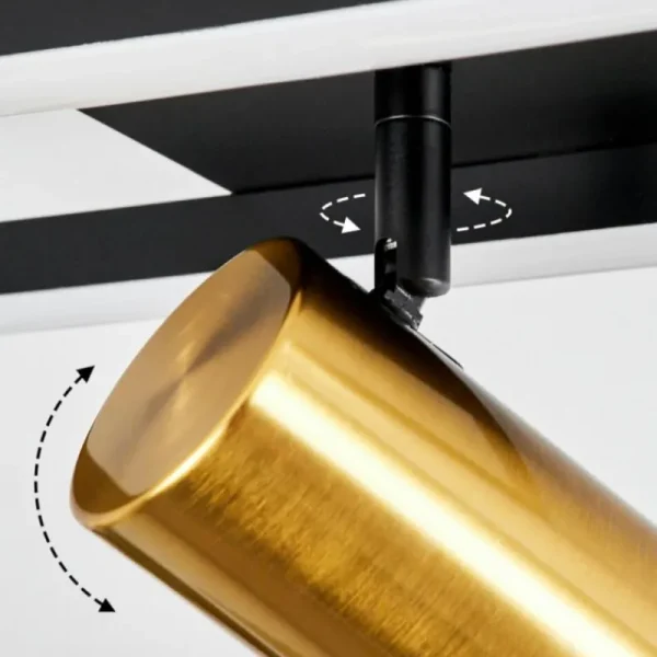 hofstein Plafonnier Reboleiro LED Noir, 2 lumières* Lampes Modernes
