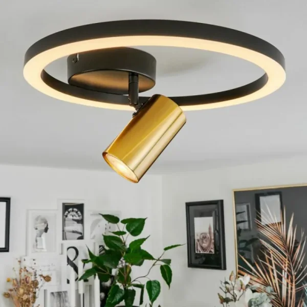 hofstein Plafonnier Reboleiro LED Noir, 2 lumières* Lampes Modernes