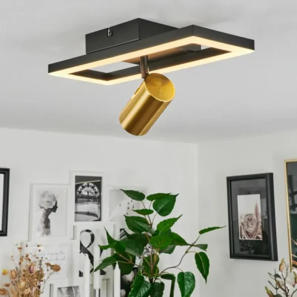 hofstein Plafonnier Reboleiro LED Noir, 2 lumières* Lampes Modernes
