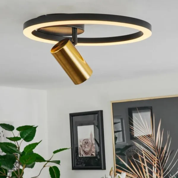 hofstein Plafonnier Reboleiro LED Noir, 2 lumières* Lampes Modernes