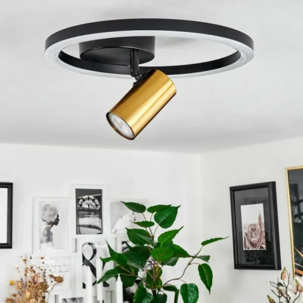 hofstein Plafonnier Reboleiro LED Noir, 2 lumières* Lampes Modernes