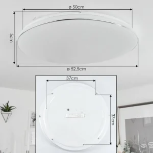 hofstein Plafonnier Remenoville LED Chrome, Blanc, 1 lumière* Lampes Modernes