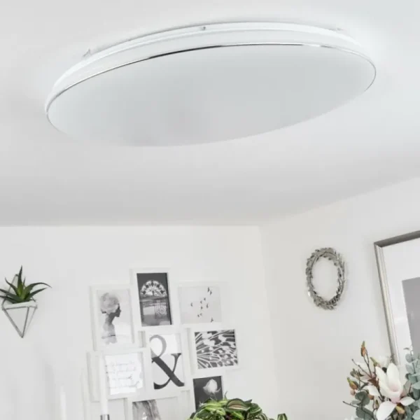 hofstein Plafonnier Remenoville LED Chrome, Blanc, 1 lumière* Lampes Modernes