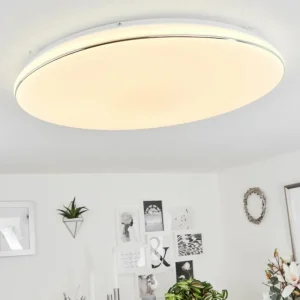 hofstein Plafonnier Remenoville LED Chrome, Blanc, 1 lumière* Lampes Modernes