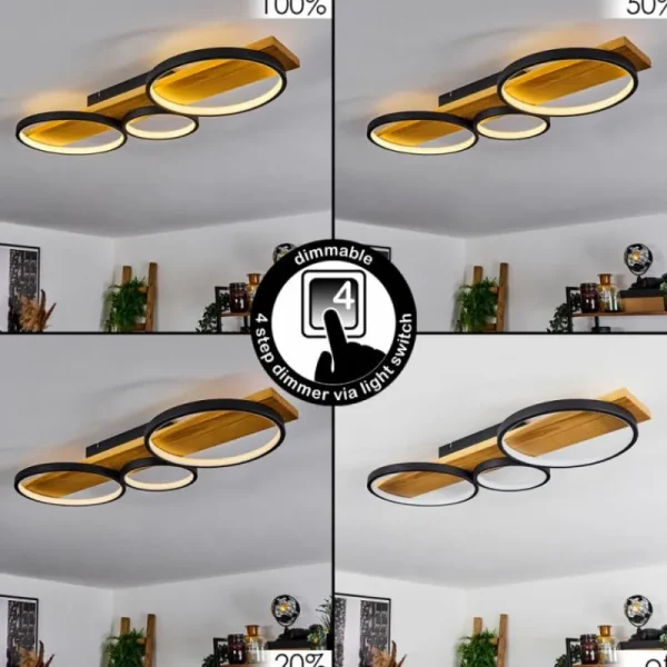hofstein Plafonnier Rodekro LED Écru, Noir, 1 lumière* Lampes Modernes