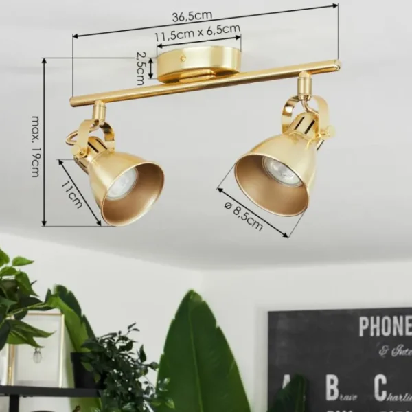 hofstein Plafonnier Salinas Laiton, 2 lumières* Lampes Modernes