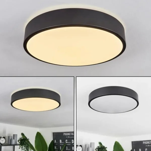 hofstein Plafonnier Samaira LED Noir, 1 lumière* Lampes Modernes