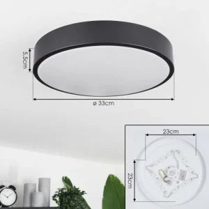 hofstein Plafonnier Samaira LED Noir, 1 lumière* Lampes Modernes