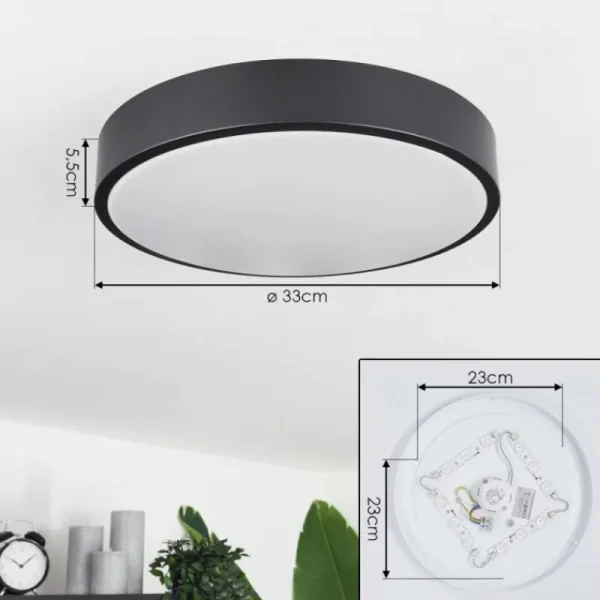 hofstein Plafonnier Samaira LED Noir, 1 lumière* Lampes Modernes