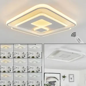 hofstein Plafonnier Selim LED Blanc, 1 lumière, Télécommandes* Lampes Modernes