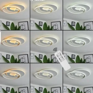 hofstein Plafonnier Selim LED Blanc, 1 lumière, Télécommandes* Lampes Modernes