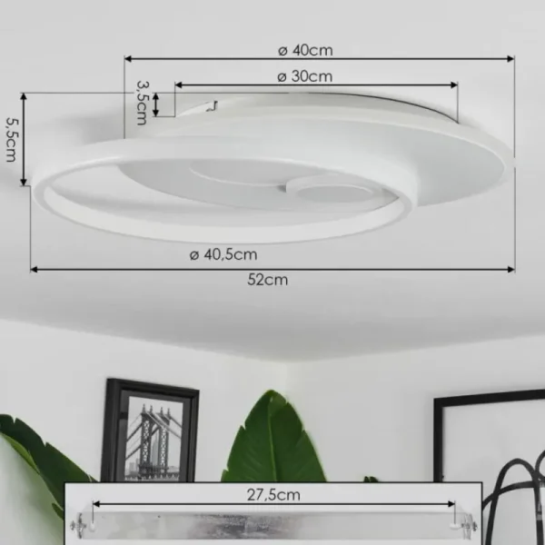 hofstein Plafonnier Selim LED Blanc, 1 lumière, Télécommandes* Lampes Modernes