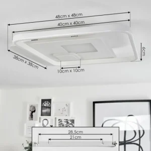 hofstein Plafonnier Selim LED Blanc, 1 lumière, Télécommandes* Lampes Modernes