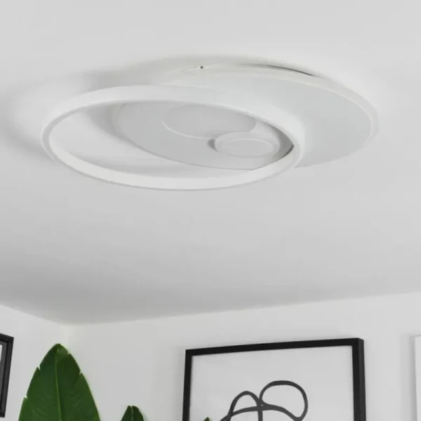 hofstein Plafonnier Selim LED Blanc, 1 lumière, Télécommandes* Lampes Modernes
