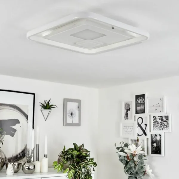 hofstein Plafonnier Selim LED Blanc, 1 lumière, Télécommandes* Lampes Modernes