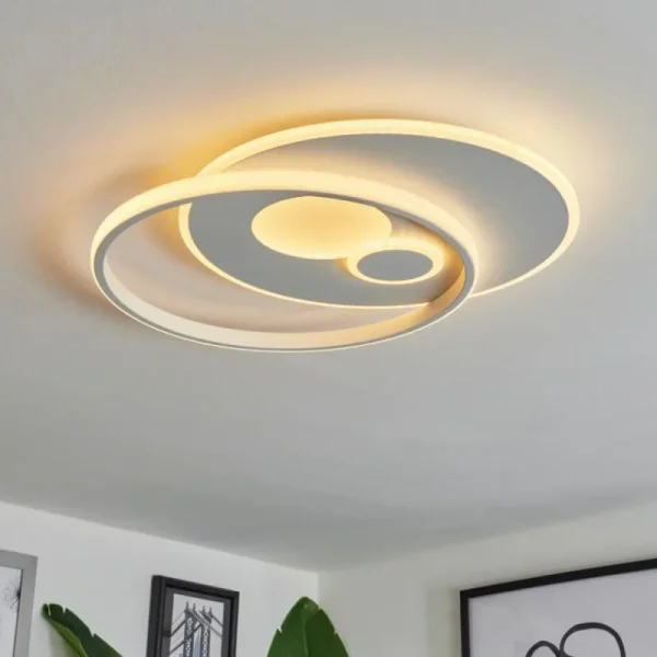 hofstein Plafonnier Selim LED Blanc, 1 lumière, Télécommandes* Lampes Modernes