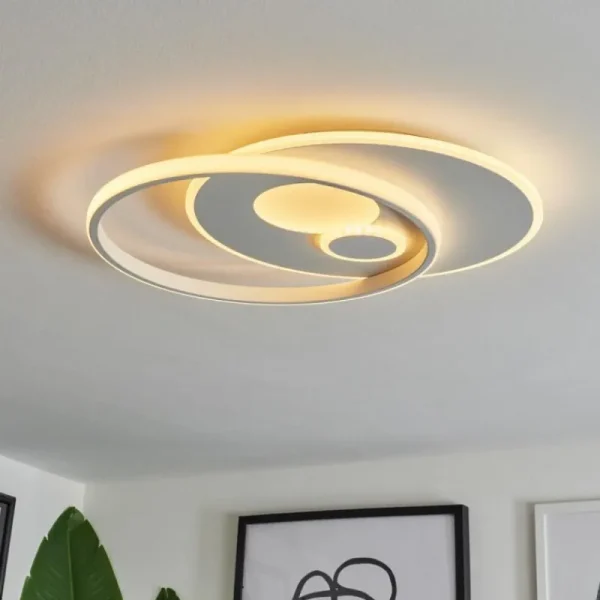 hofstein Plafonnier Selim LED Blanc, 1 lumière, Télécommandes* Lampes Modernes