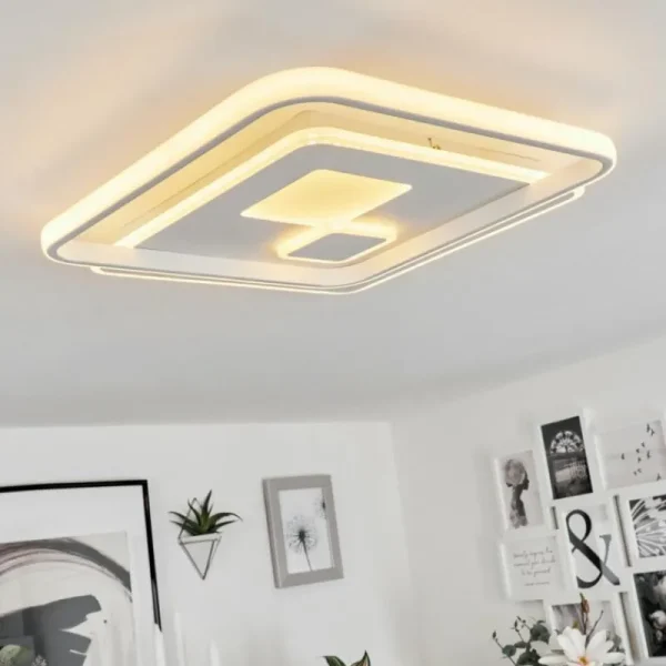 hofstein Plafonnier Selim LED Blanc, 1 lumière, Télécommandes* Lampes Modernes
