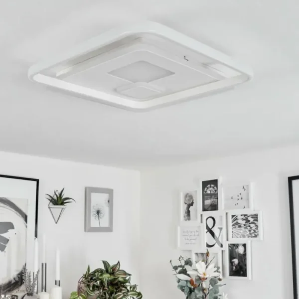 hofstein Plafonnier Selim LED Blanc, 1 lumière, Télécommandes* Lampes Modernes