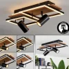 hofstein Plafonnier Sequeira LED Bois clair, Couleur bois, Noir, 3 lumières* Lampes Modernes