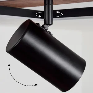 hofstein Plafonnier Sequeira LED Bois clair, Couleur bois, Noir, 2 lumières* Lampes Modernes