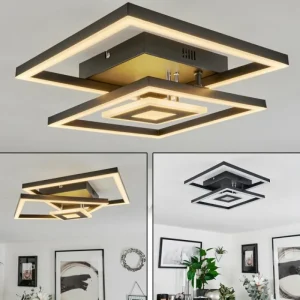 hofstein Plafonnier Serzedelo LED Noir, 1 lumière* Lampes Modernes